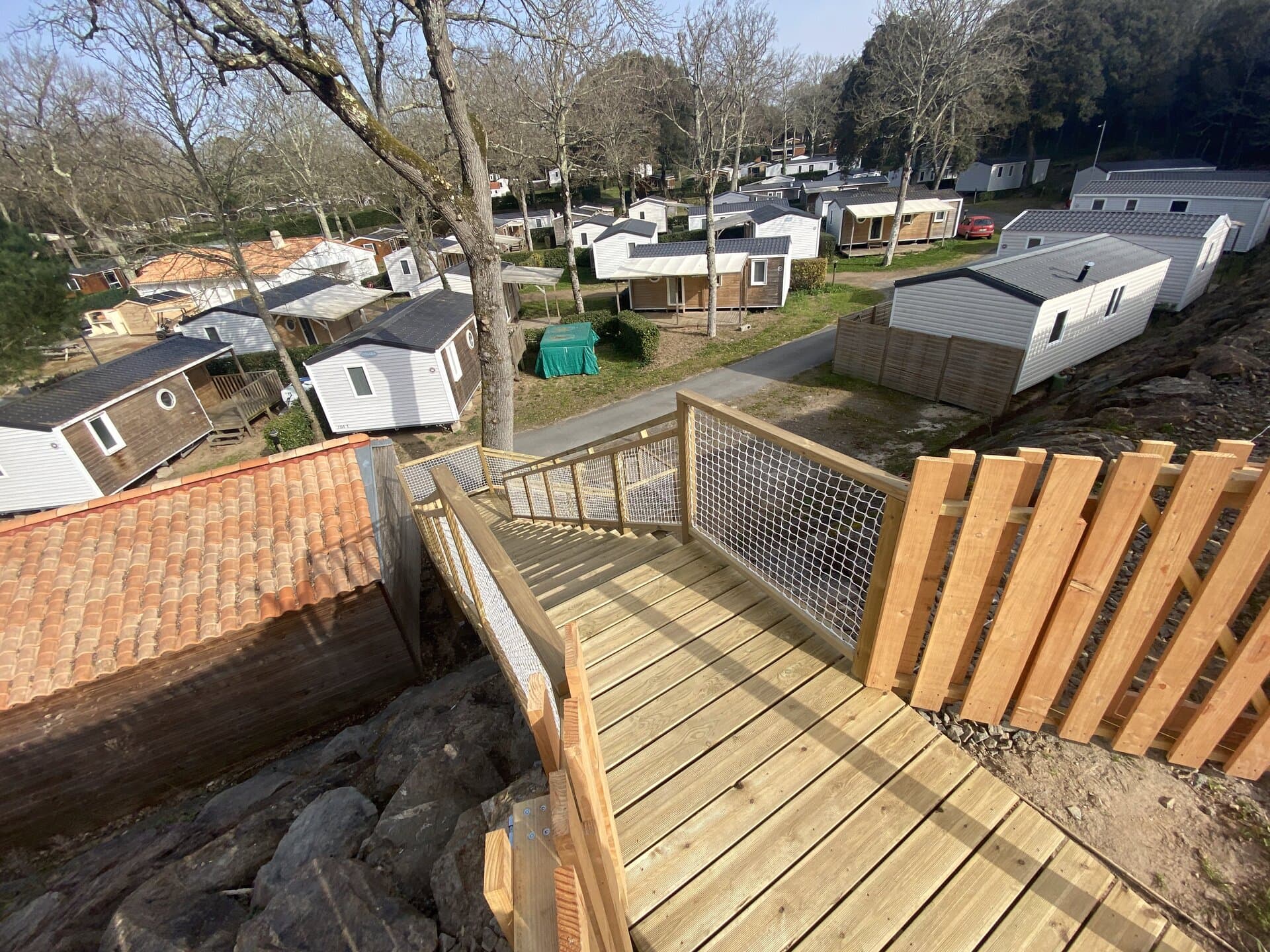 Terrasse et escalier bois extérieur en Vendée